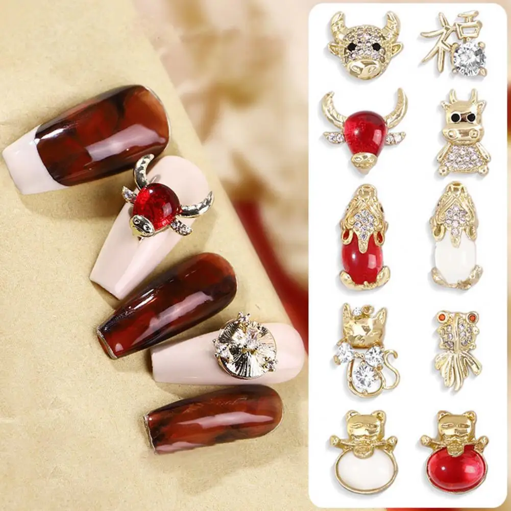 

Nail Art Decoration Ox Alloy Manicure Manicure Jewelry Decoration for New Year