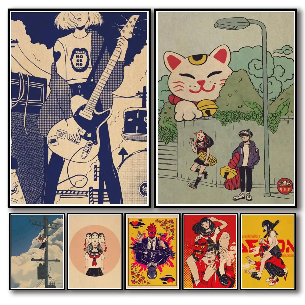 22 конструкции Geni бунт работа лиса маска для девочек плакат из крафт бумаги Homedecal