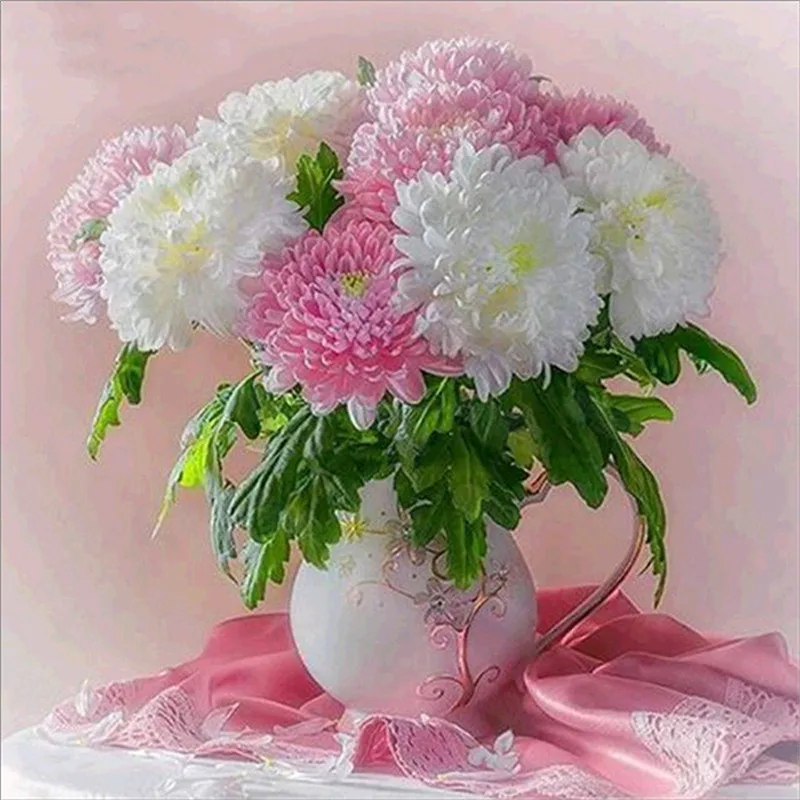 

Diy Diamond Painting Beautiful Artistic Conception Retro Flowers Living Room Paintings Modern Light Luxury Bedroom Murals