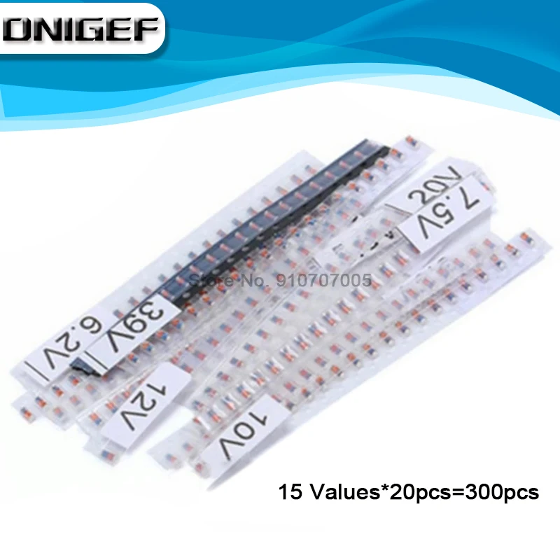 50PCS ZMM5V1 3V 3V3 3V9 4V7 5V1 7V5 8V2 10V 12V 15V 16V 18V 20V 24V LL34 3.3V 0.5W 1/2W Zener Diode SMD diode KIT | Электронные