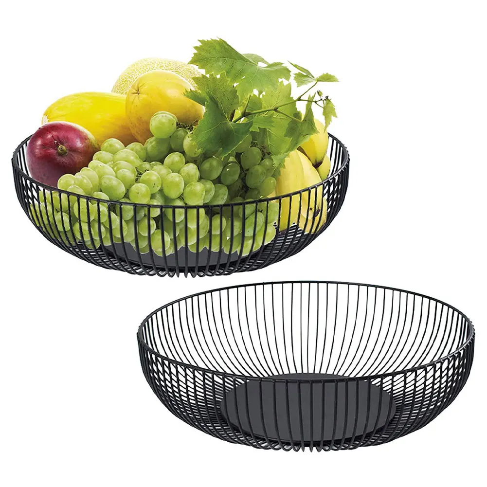 

Metal Wire Fruit Sundries Household Bathroom Basket Kitchen Countertop Vegetable Bowl Storage Holder Tray for Snacks Container