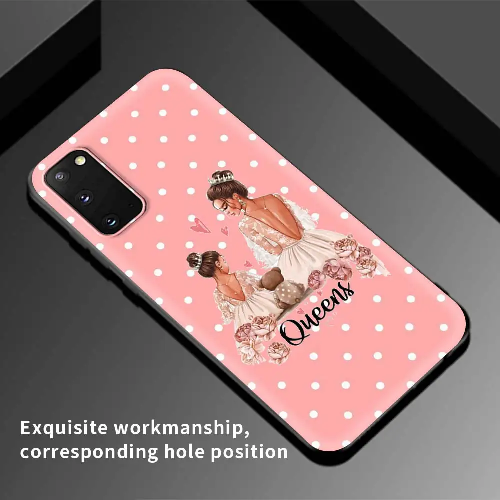 

Case For Samsung Galaxy A51 A71 A21s A31 A12 A41 A11 A72 A52 A32 5G A01 A91 A21 Black Shell Phone Covers Mom Love Baby