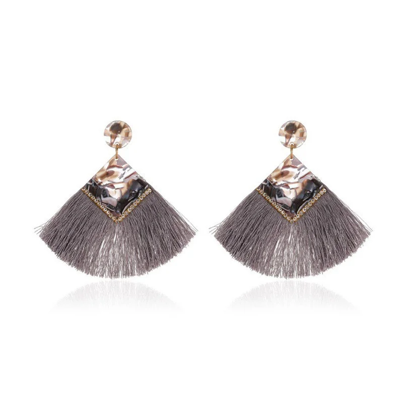

2021 Creative Scalloped fringe bohemian leopard Earrings Summer Ear Jewelry for Women