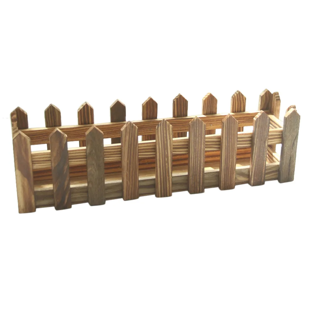 Деревенский стиль коричневый деревянный забор Цветочная корзина симпатичная