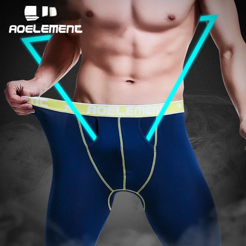 Man Long Johns Winter Thermal Underwear with Penis Pouch 2 In 1 Boxers Sexy Lingerie Warm Leggings Heated Cloth Cold Weather New