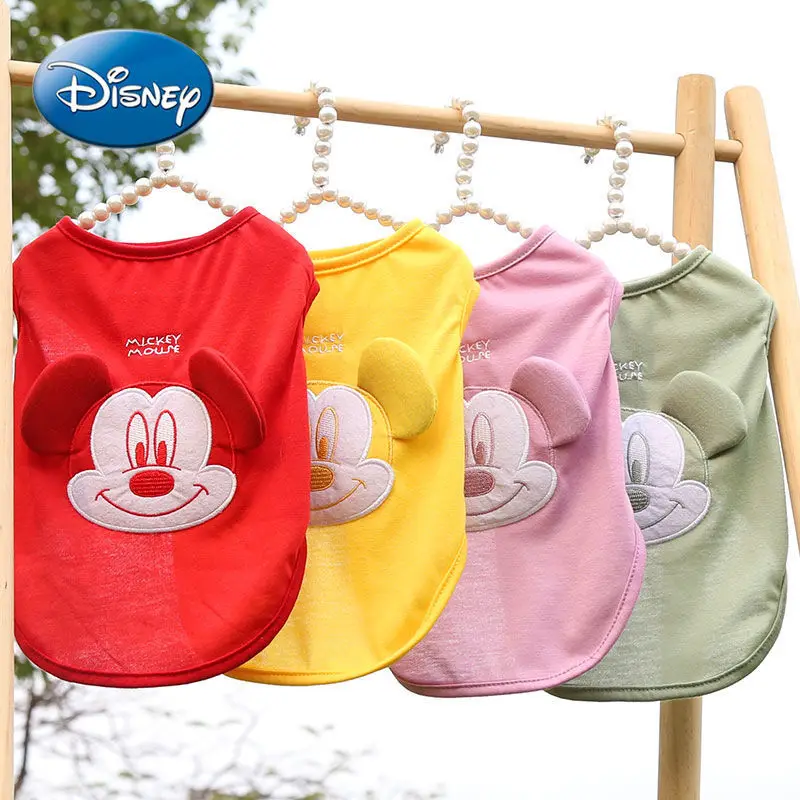 

Disney Mickey Mouse Dog Small Medium Big Dog Cat Vest Cartoon Pattern Embroidery Pet Clothes Articles