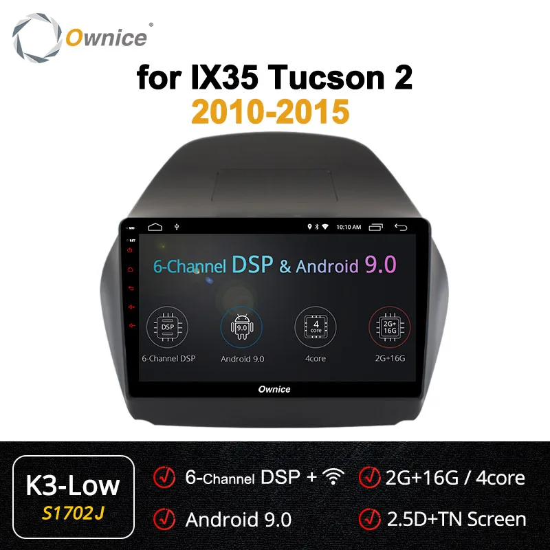 S1702 K3-Low Ownice Восьмиядерный Android 9,0 автомобильный Радио dvd-плеер DSP SPDIF gps k3 k5 k6 для hyundai iX35 2010- 4G LTE 360 Panorama - Цвет: S1702 K3-Low