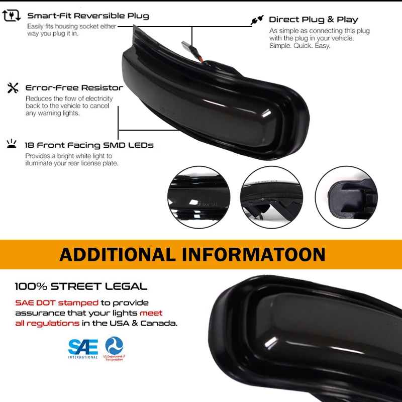 IJDM Янтарная Светодиодная лента с последовательной вспышкой боковое зеркало