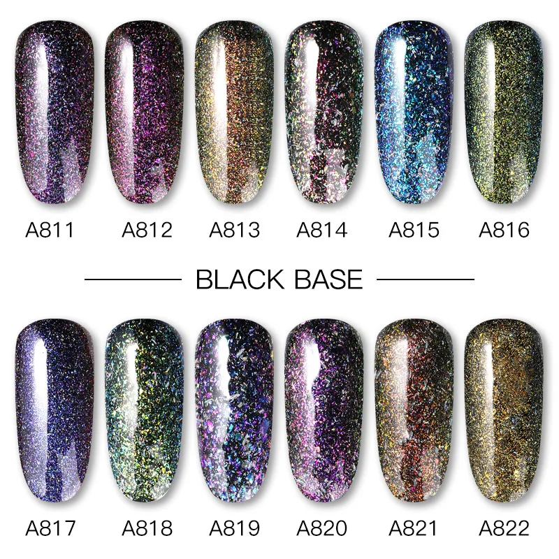 Гель лак ROSALIND для ногтей Звездный фейерверк яркий Блестки рисования дизайн УФ