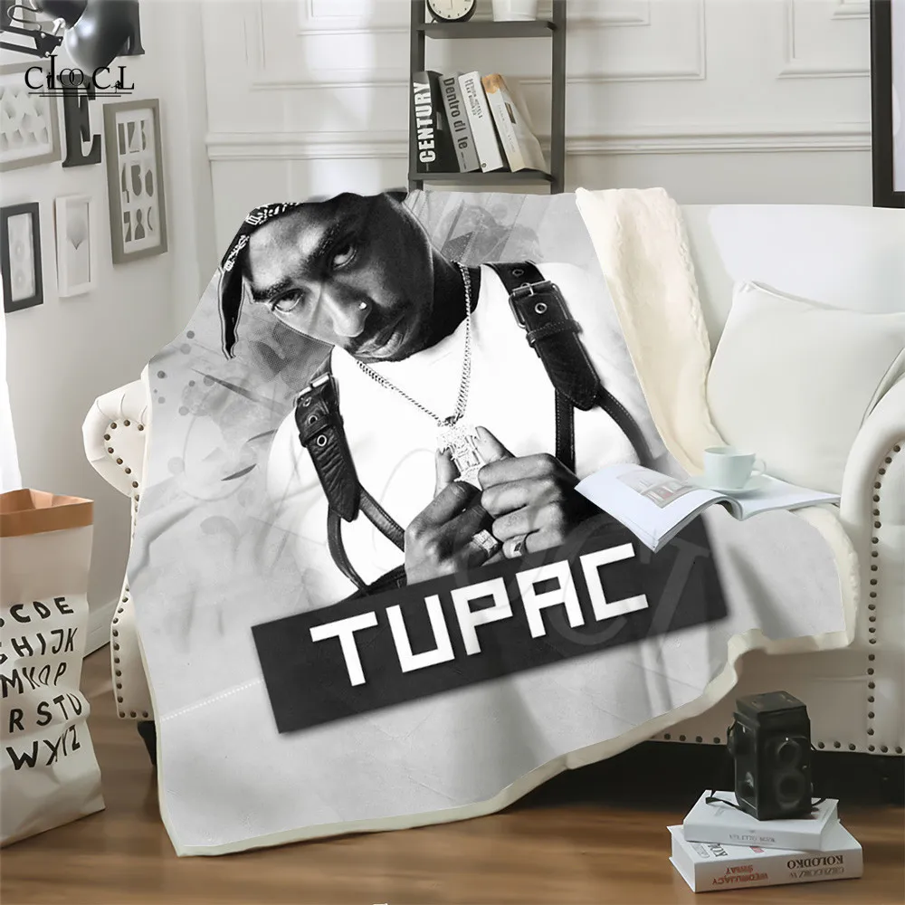 Теплое плюшевое одеяло Tupac покрывало с рисунком раппера для взрослых и детей