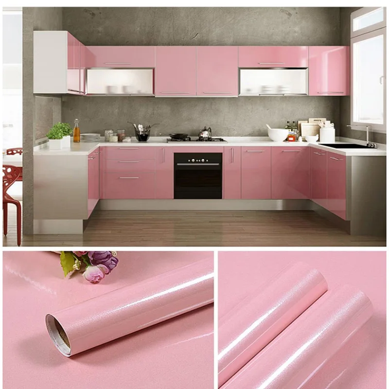 3M pink 3 м/5 м розовая краска Водонепроницаемая виниловая декоративная пленка самоклеющиеся обои рулон для кухонной мебели наклейки ПВХ домашний декор - Цвет: 3M pink