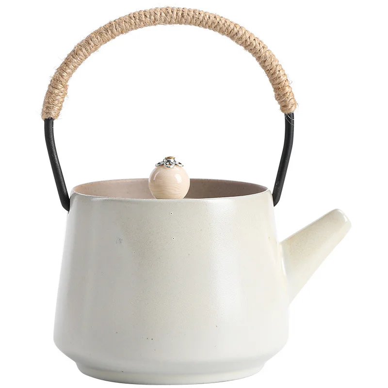 

Японский керамический заварочный чайник белый китайский Цветущий чай Samovar, чайники, черный чай, жасмин, инфузор, кухонная утварь EH60TP