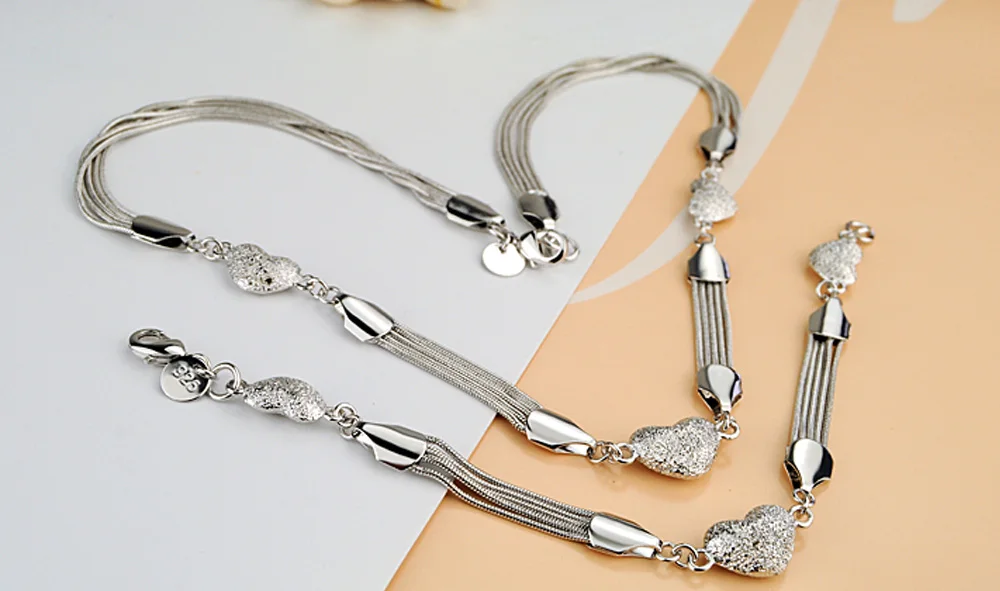 Женское ожерелье из серебра 925 пробы с кулоном в форме сердца|f pendant|necklace silver