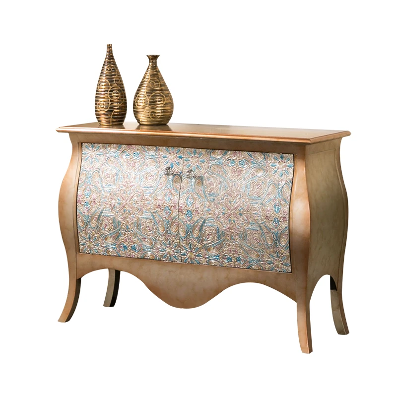 

GY European-Style Entrance Cabinet Light Luxury Two-Door Hallway Hall Cabinet Living Room Carved Curio Cabinet Storage Cabinet