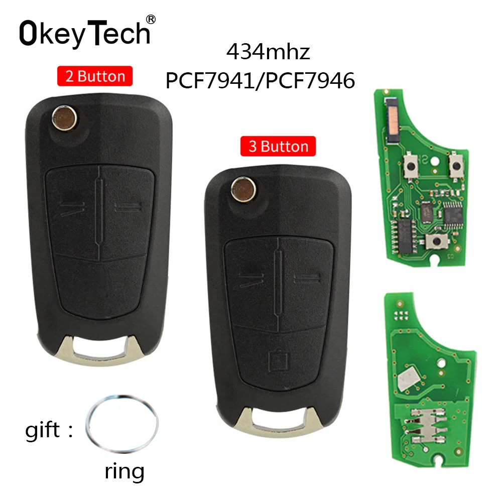 Автомобильный Дистанционный ключ OkeyTech PCF7941 для Opel/Vauxhall Astra H 2004 2009 Zafira B 2005 2013 PCF7946