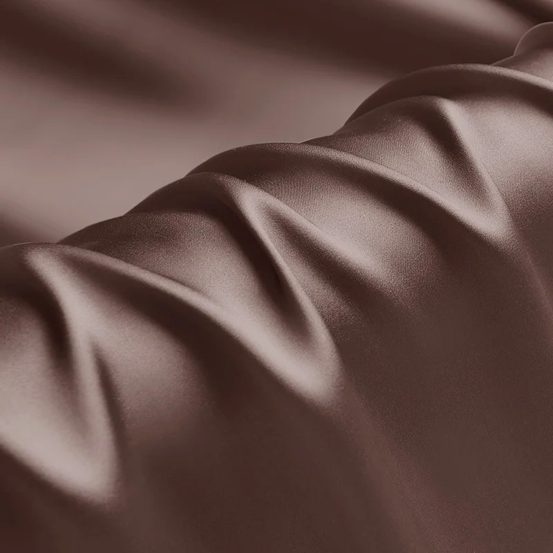 

100% silk fabric 16 19 22 30m/m thick 45"( 114cm )width cameo brown pure satin charmeuse luxury DIY clothes bedding silk fabric