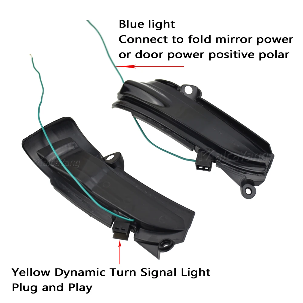 

Dynamic Blinker Side Wing Rearview Mirror Indicator Yellow Blue LED Turn Signal Light For Ford Fusion Mondeo 4th Gen. 2014-2018