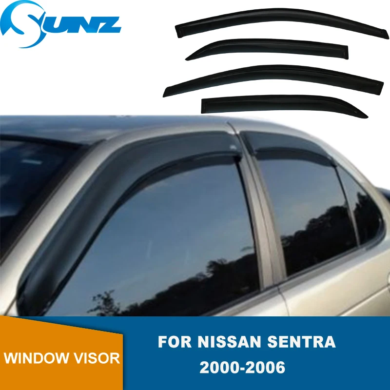 

Козырек бокового окна для Nissan Sentra 2000 2001 2002 2003 2004 2005, акриловый Черный всепогодный экран, дефлекторы от солнца и дождя