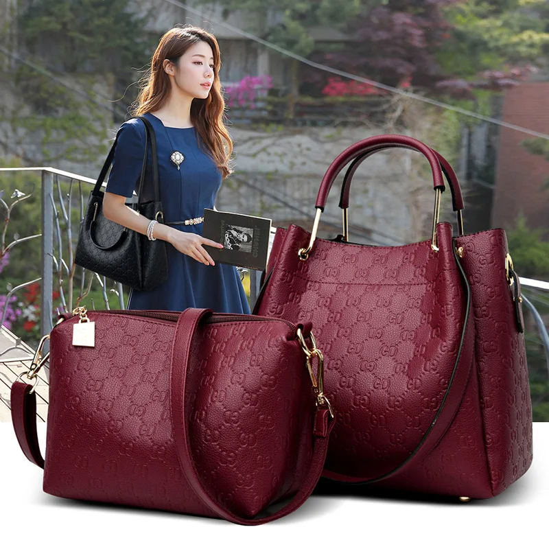 

YILIAN Women's handbag new fashion soft leather middle-aged woman shoulder bag mother cross-body bag delivery bag