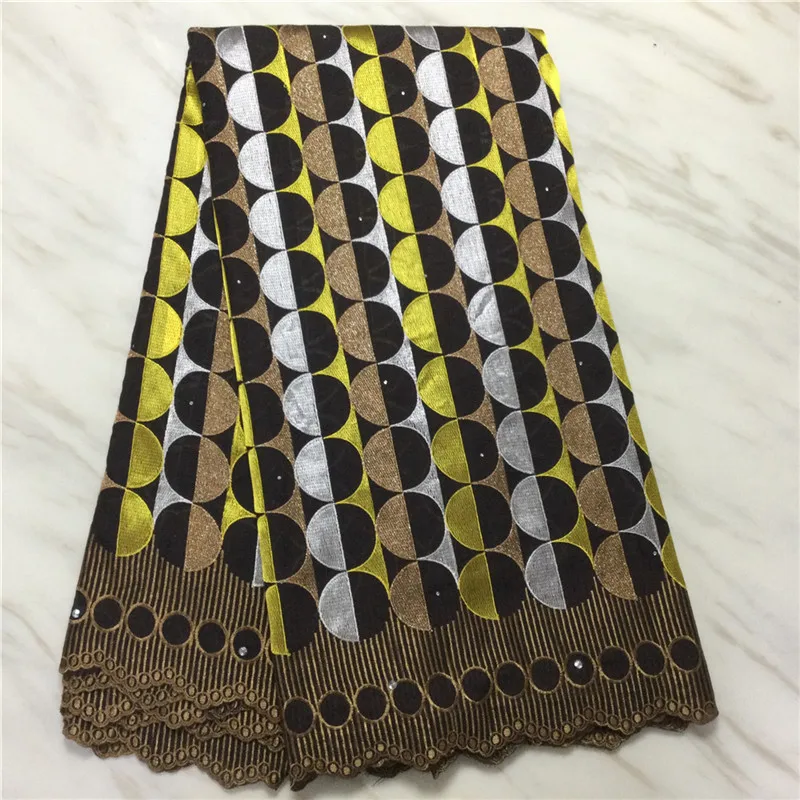 

5 Yard Dry Lace Fabric 2021 Latest Heavy Beaded Embroidery African Cotton Swiss Voile Popular Dubai Style For Party Wedding PL3