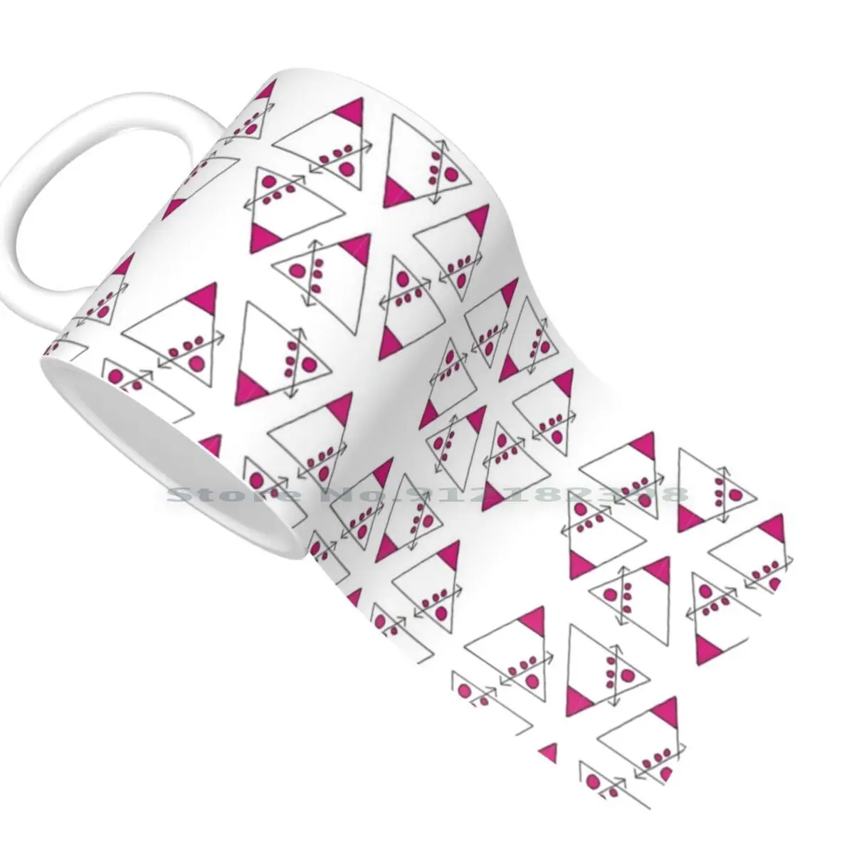 80’s Geometric Design In Magenta And Black. Ceramic Mugs Coffee Cups Milk Tea Mug 80 S Arrows Fashion | Дом и сад