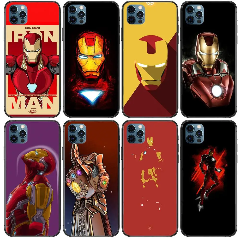 

American Iron Man Anime Phone Cases cover For iphone 11 Pro Max case 12 8 7 6 S XR PLUS X XS SE 2020 mini mobile cell shell fun