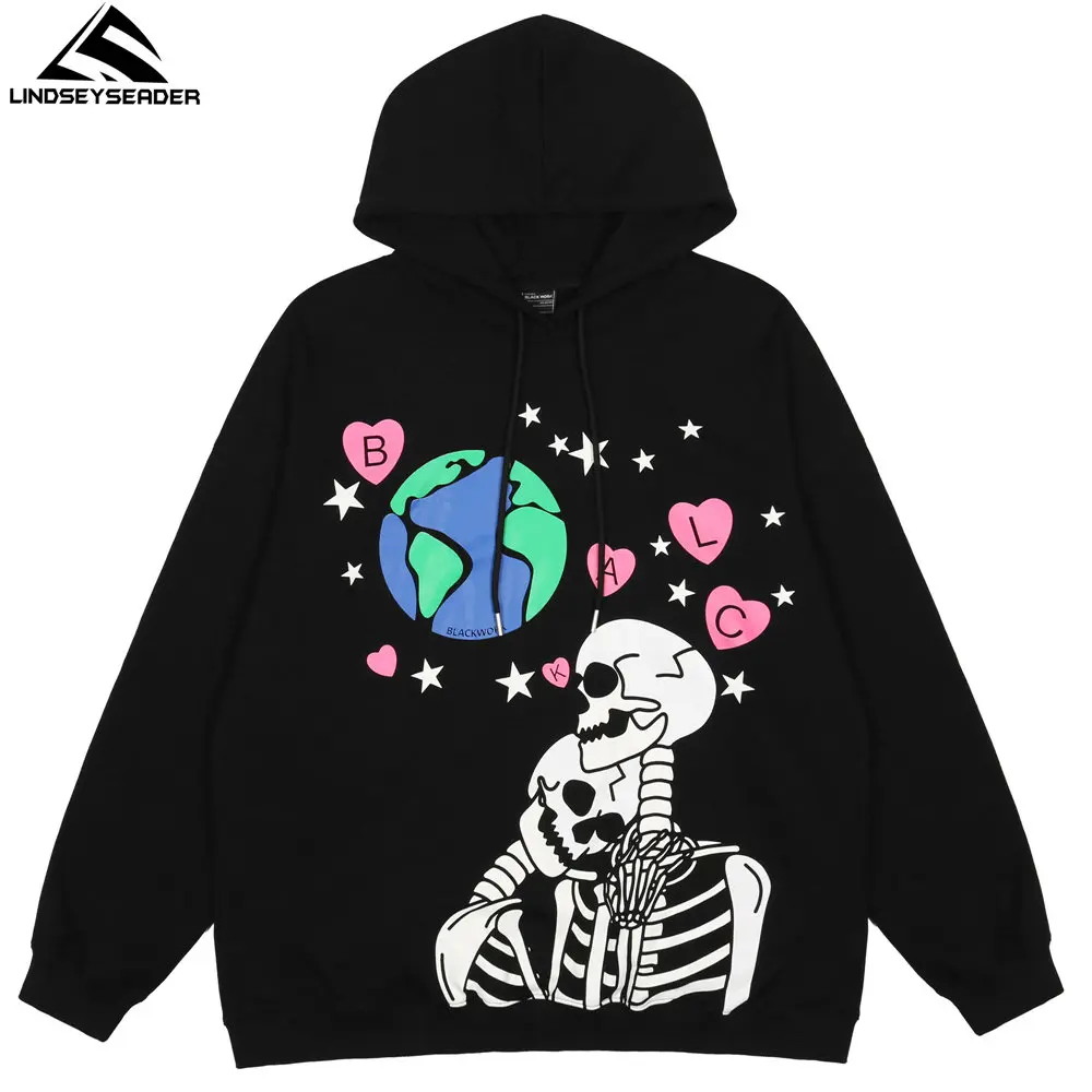 

Мужская толстовка с принтом тай-дай и символов, хлопковая уличная одежда оверсайз в стиле Харадзюку