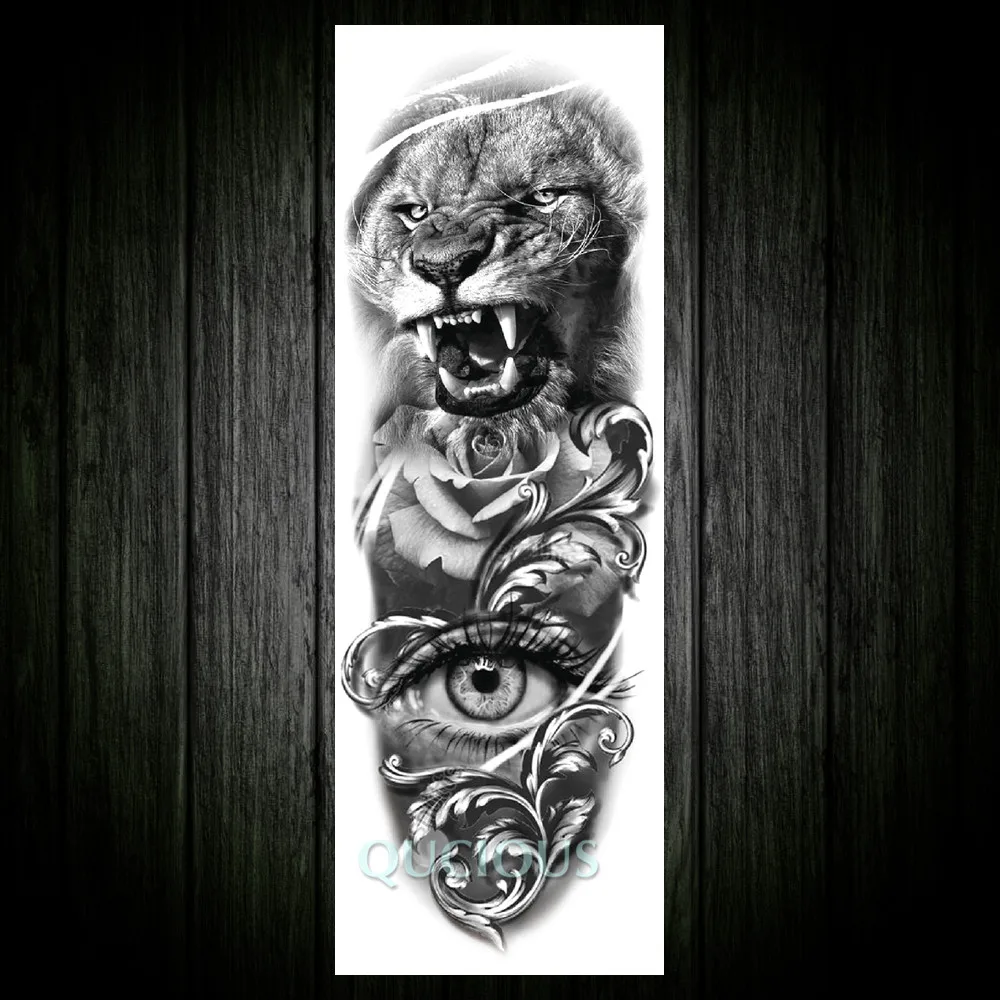 Полные руки и ноги временные татуировки Стикеры для Для женщин мужчин