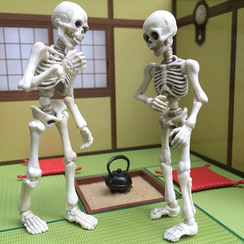 

Movable Mr. Bones Skeleton Human Model Skull Full Body Mini Figure Toy Halloween RXBF
