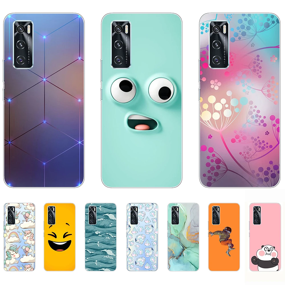 

Soft Case for VIVO V20 SE Silicon Fashion Cartoon Transparent Shell Back Cases 6.44Inch Shockproof Bumper Dust-proof Anti-knock