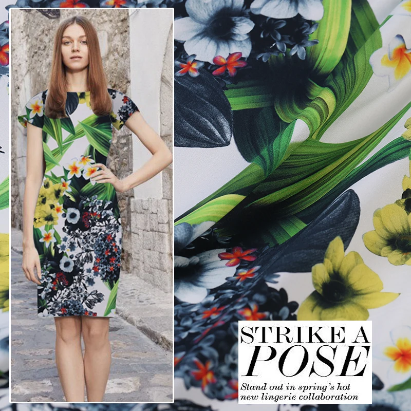 Новинка весна-лето 18 термостойкая 100% Шелковая крепдежная ткань для женского