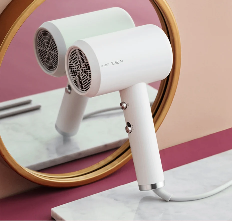 XIAOMI MIJIA zhiбаи HL3 Анион Фен для волос с отрицательными ионами 1800 Вт Быстросохнущий Портативный Фен-диффузор профессиональный уход за волосами