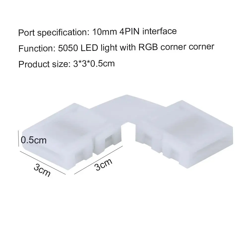 Connector RGB LED Strip Light L Shape Lighting 4Pin Solderless Fitting 10MM Accessories White Adapter | Лампы и освещение