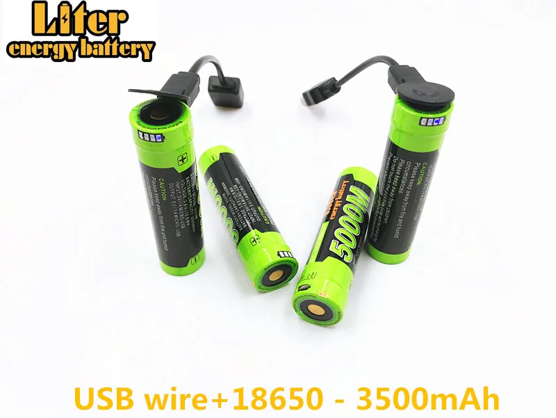 Аккумуляторная батарея 18650 5000M USB 3 7 В 3500 мАч литий-ионный аккумулятор 4