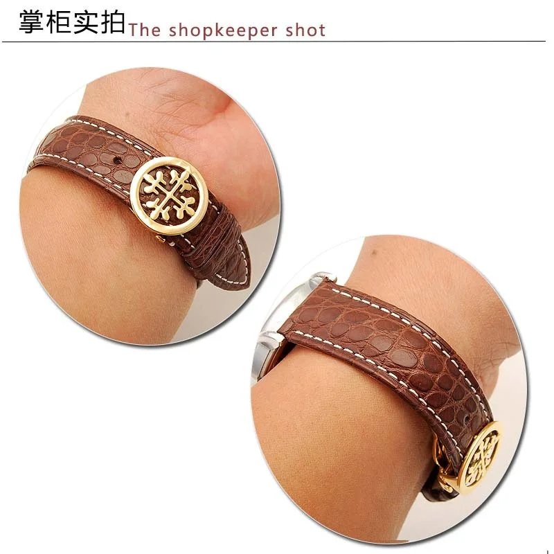 Часы с ремешком из кожи крокодила ремешок вместо patek philpe для мужчин и женщин