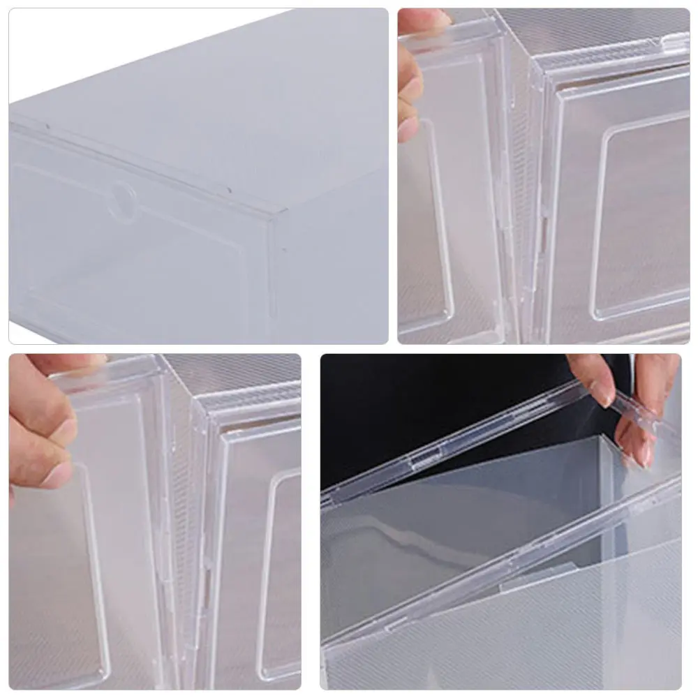 

6Pcs Clamshell-type Shoes Box Durable Shoes Organizer (Transparent)