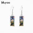 2021 новые персонажи мультфильмов, картины маслом Coraline, прямоугольные серьги с крючком для рыбы ручной работы