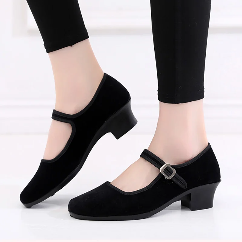 

Zapatos Planos De Tela De Beijing Para Mujer, Zapatillas De Lona Informales Con Masaje, Estilo Chino Antiguo, Para Trabajo En