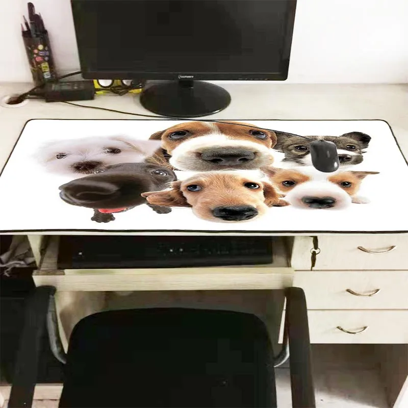 Большой игровой коврик для мыши Mairuige с изображением головы собаки застежкой по
