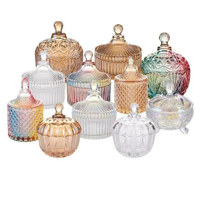 

Glass Candy Storage Bottles Spices Storage Boxs Sugar Bowl With Lids Storage Jewelry Boxs Fruit Container Storage Organizer