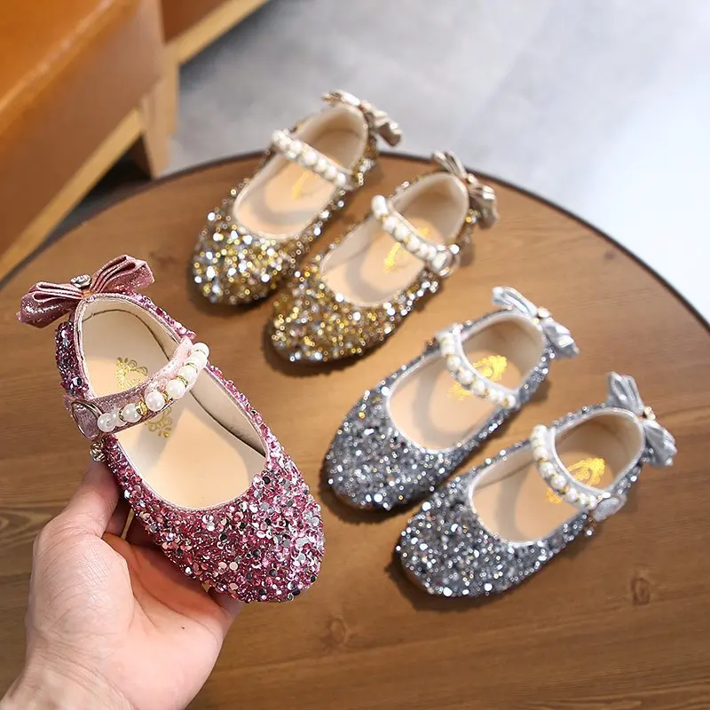 Весенние детские свадебные туфли для девочек Детские принцессы с петельками