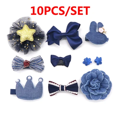 10pcs Style 16 Цветные детские заколки для волос с цветами; заколки для волос; милые детские заколки для волос; повязки для девочек; аксессуары для волос; головные уборы; повязки на голову - Цвет: 10pcs Style 16