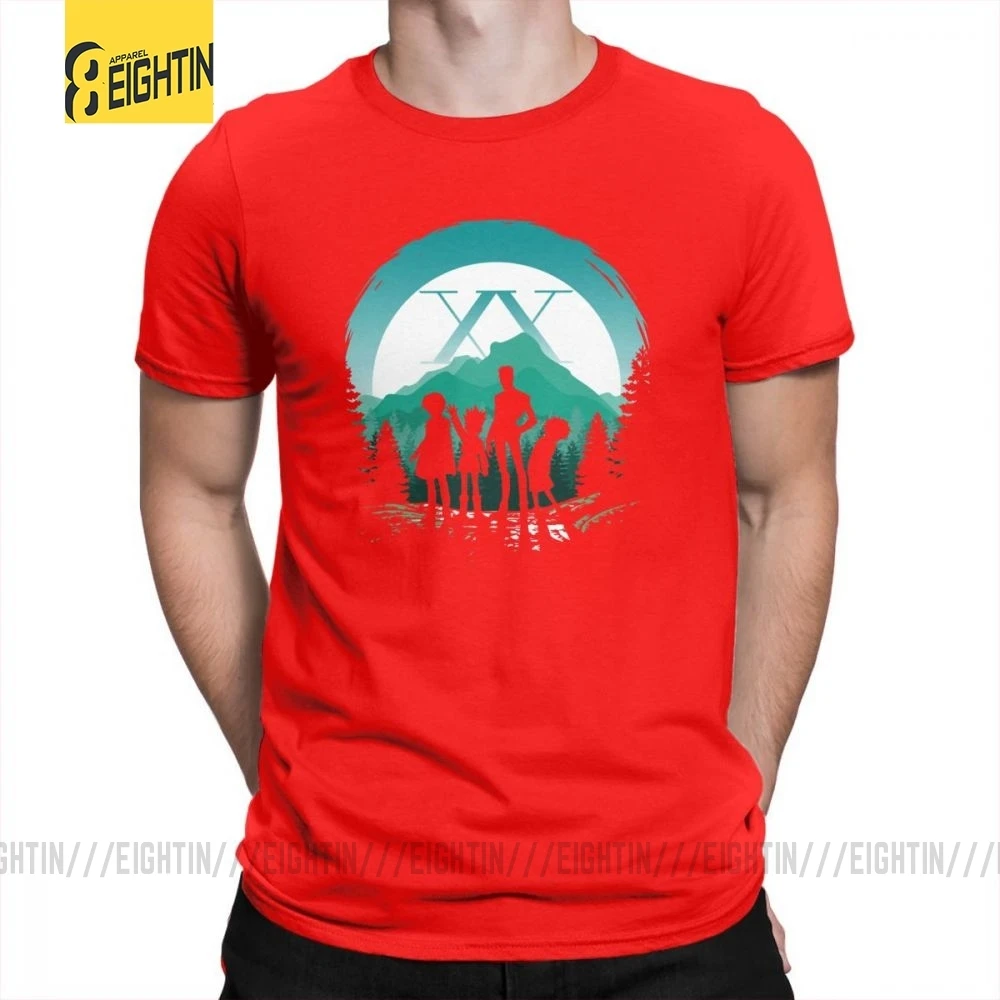 Hunter X Hunter T-Shirts Team Japanese Purified Cotton Novelty Tee Shirts Short-Sleeve T Shirt Male Simple Stylish Comic Plus - Цвет: Красный