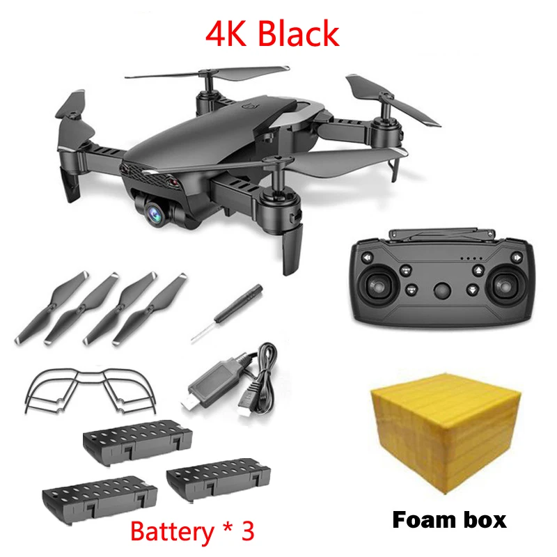 4K Black 3B FB KEELEAD M69G FPV RC Дрон 4K 1080P WiFi HD Двойная камера s Дрон складной мини Дрон жесты фото Квадрокоптер с камерой VS F11 Pro - Цвет: 4K Black 3B FB