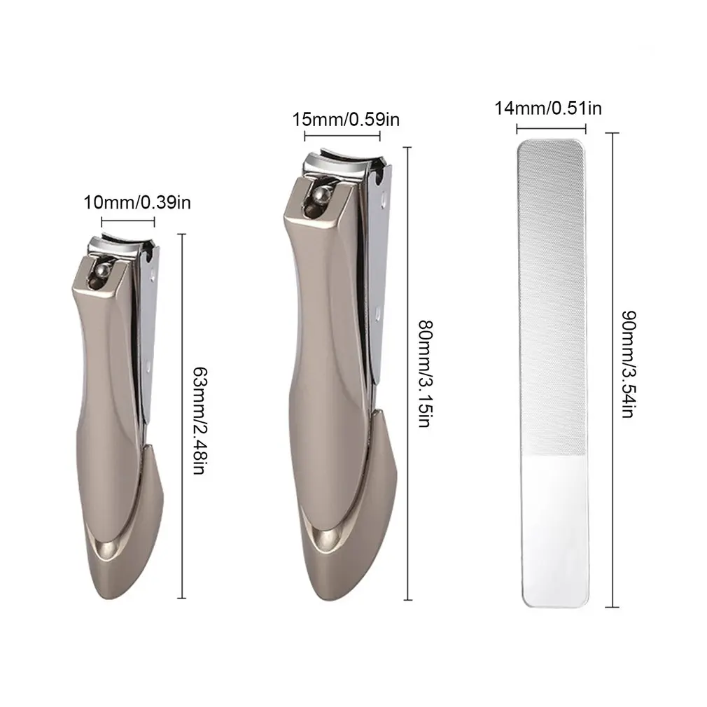 

2pcs Nail Clippers Stainless Steel Anti Splash Fingernail Cutter Manicure Tools Bionics Design Nail Trimmer Scissors