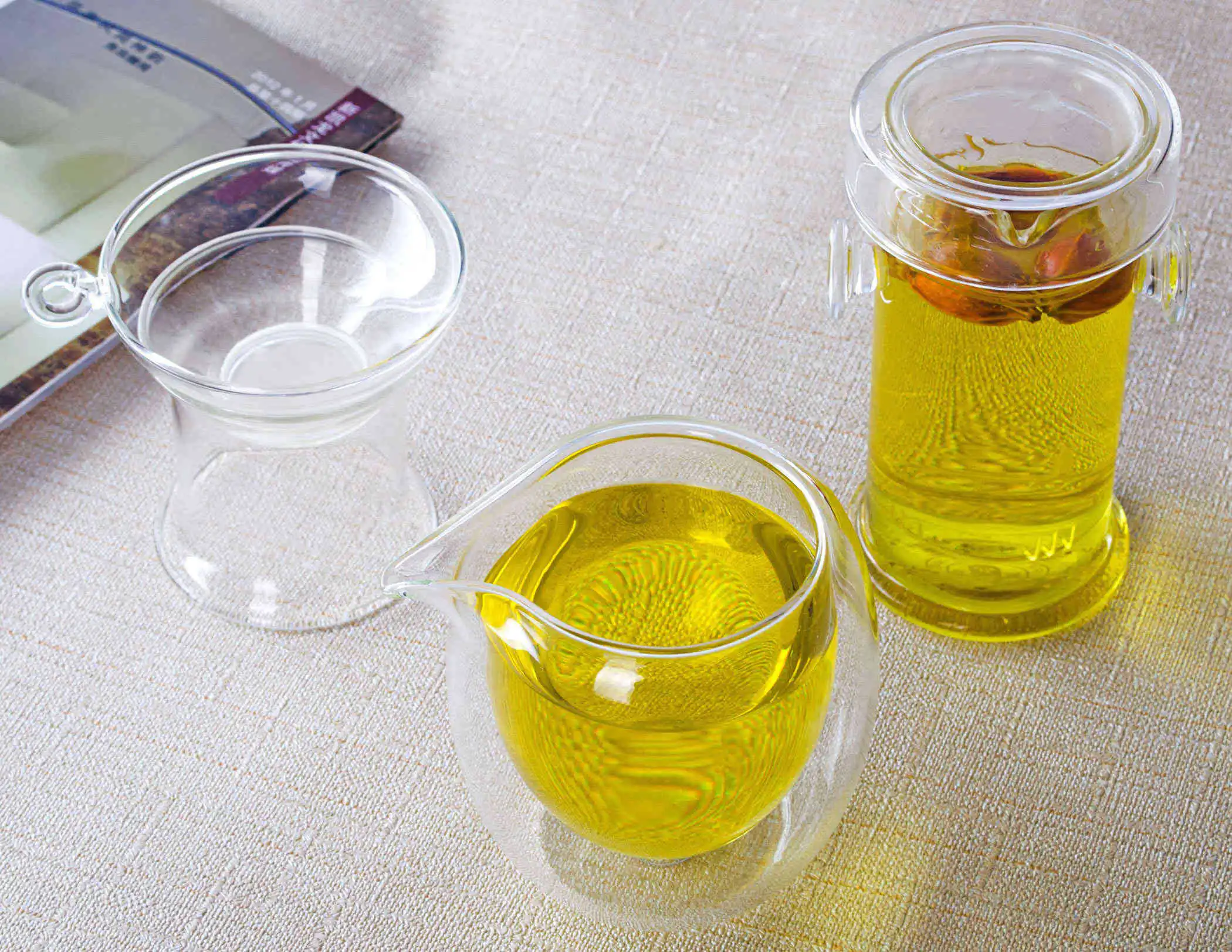 1 х кунг фу набор кофейного чая стеклянные двойные ручки для уха чайный горшок +