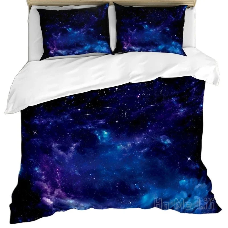 

Sky By Ho Me Lili Duvet Cover Space Night Time Universe Stars Nebulas Distant Parts Of Galaxy Decorative Bedding Set