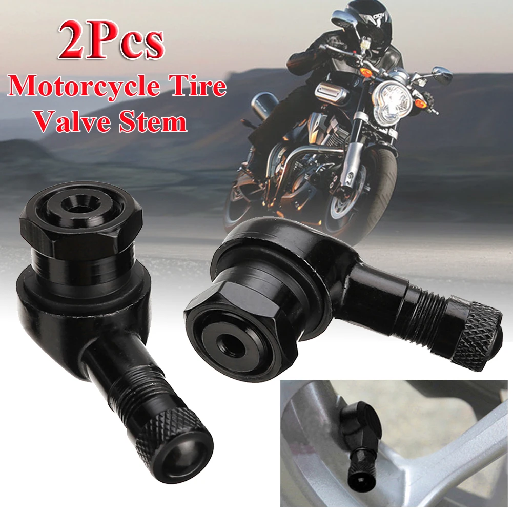 

2x Black CNC Motorcycle 90 Degree Angle Wheel Tire Stem Tubeless Valve Aluminum