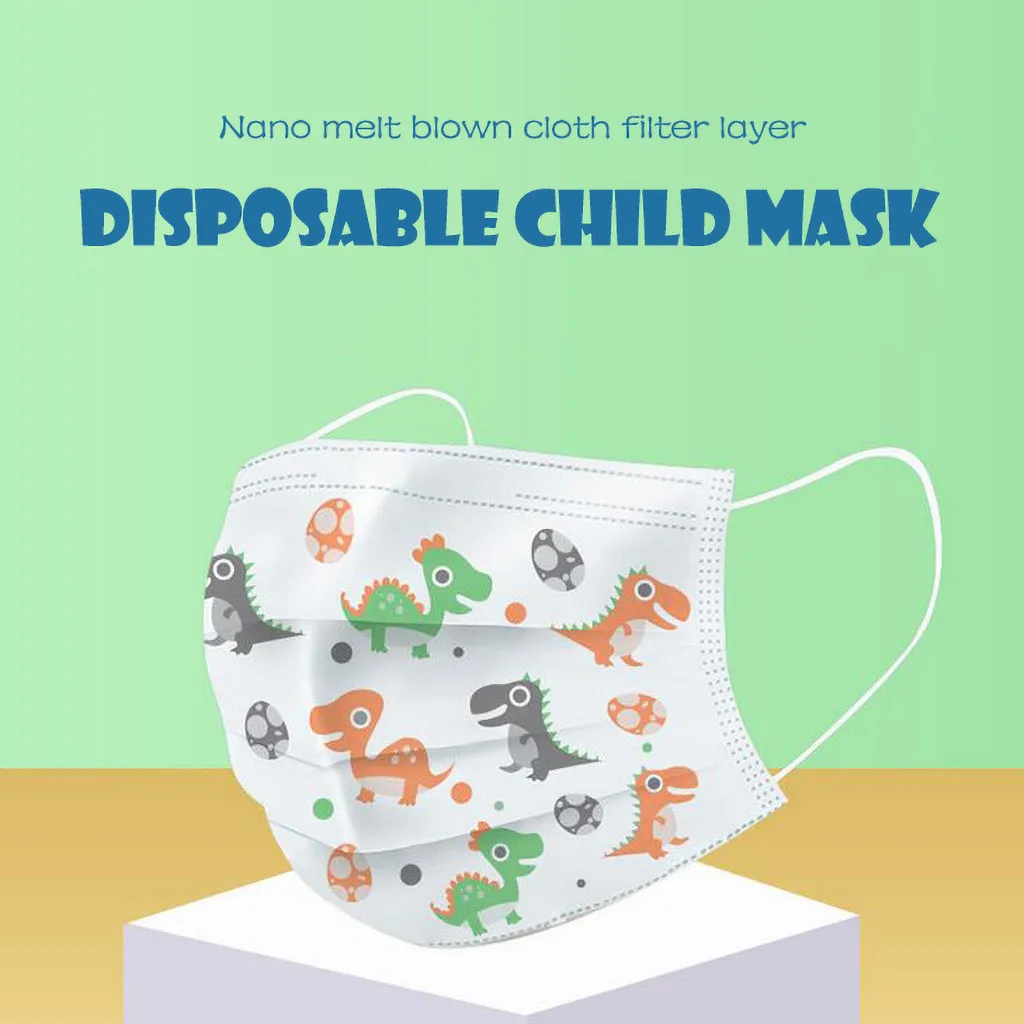 

70PCS Kids Boys Girls Cotton Washable Face Mask Adjustable Filter Cartoon Children Mouth Mask Dustproof Windproof Mouth Mask#E5