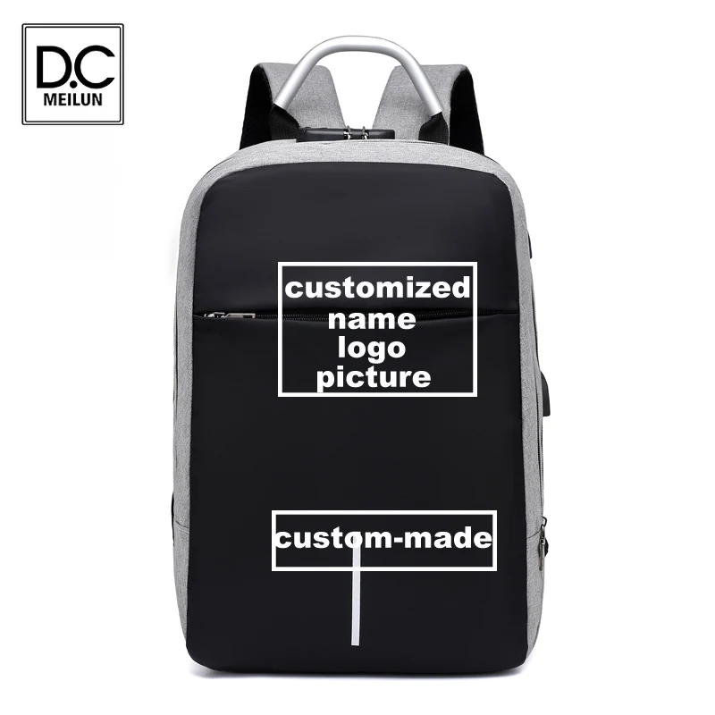 

DC.meilun Customized Logo Bag Anti Theft Backpack 15.6" Inch Laptop Usb Charging Backpacks Waterproof Schoolbag Mochila Hombre